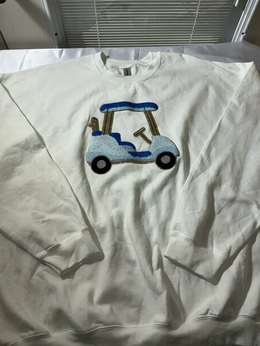 Preppy Blue Golf Cart Sweatshirt Size 3XL - Picture 2 of 8